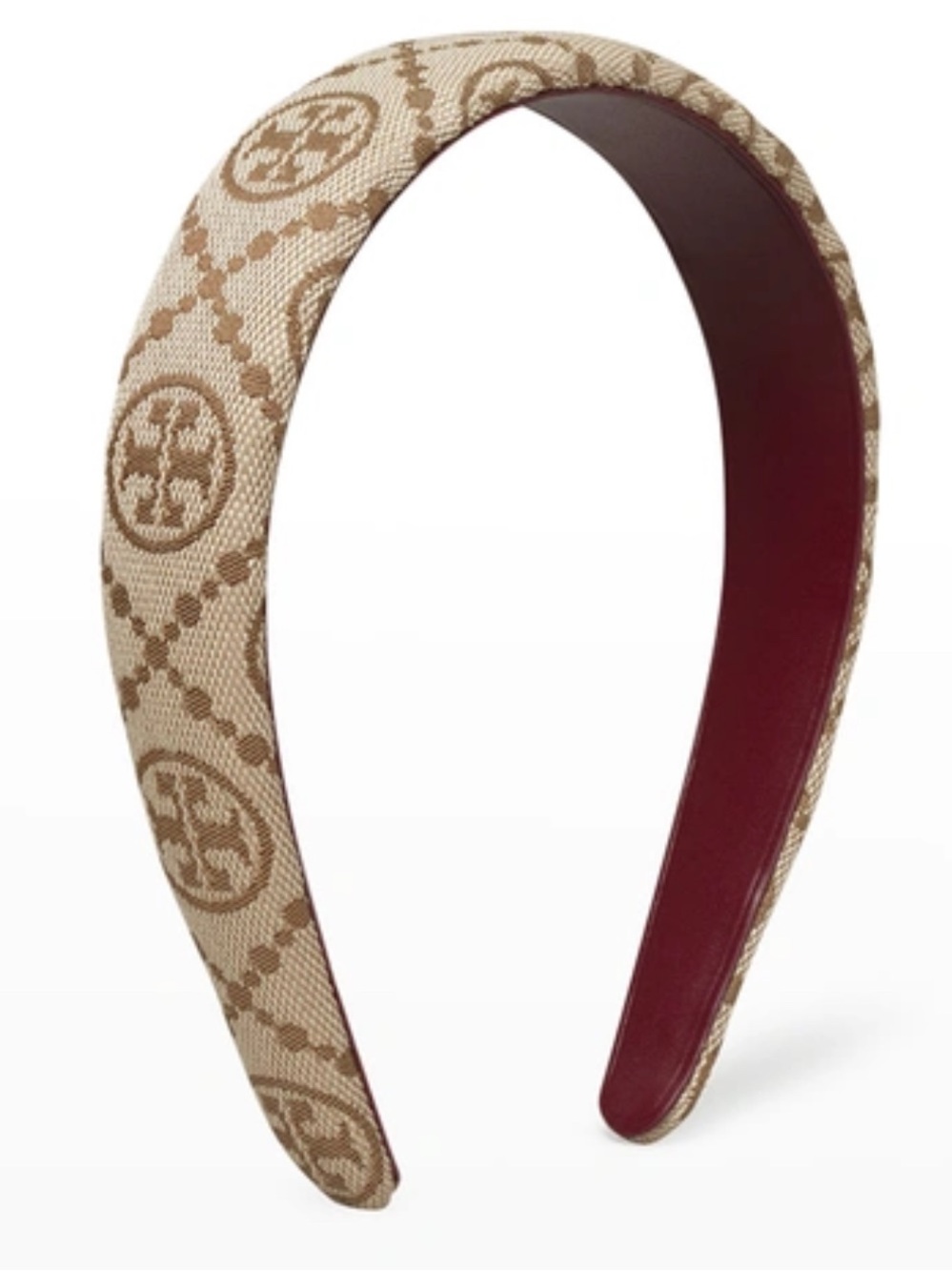 Tory Burch T Monogram canvas headband in hazel NWOT